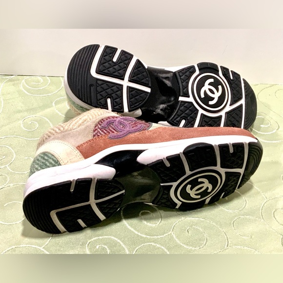 🎉Chanel CC Logo Low Top Tweed Sneakers. G39697. 2022. Women’s size 36 EU - Picture 12 of 16